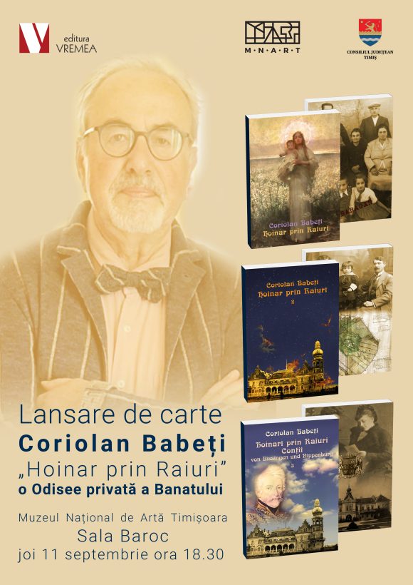 Afiș Lansare de carte: Coriolan Babeți prezintă trilogia Hoinar prin Raiuri